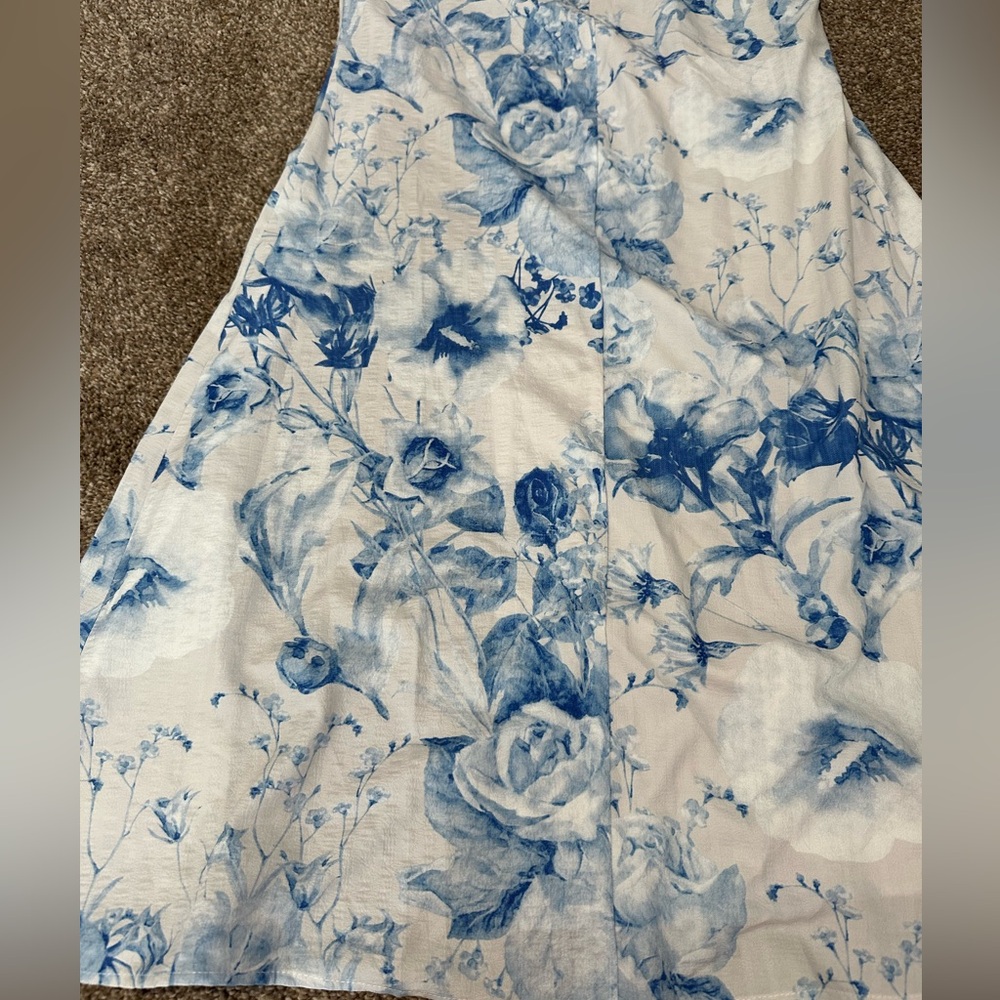 Privy Blue and White Smocked Dress with rose designs - Picture 14 of 15